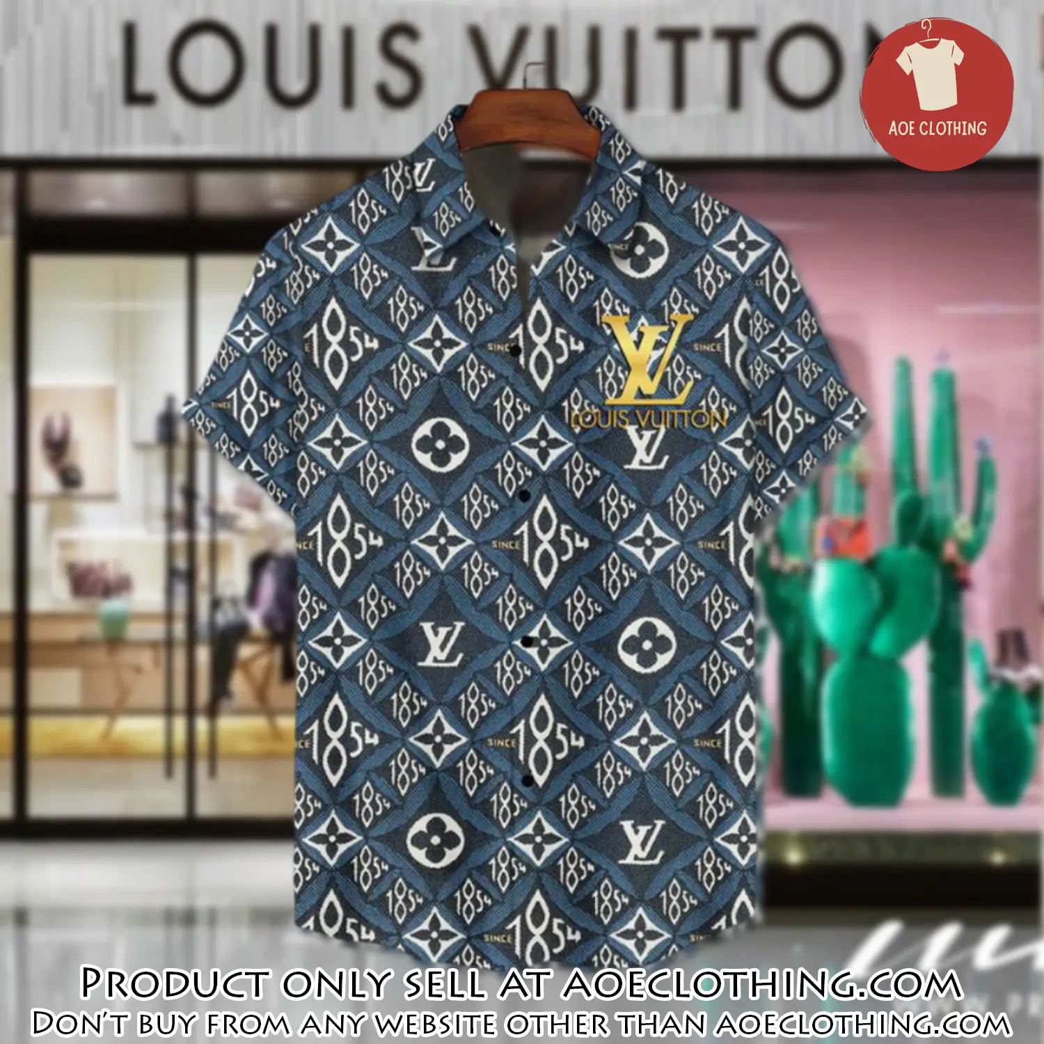 Lv louis vuitton luxury hawaiian shirt & short set lhs1194 aoe1112126